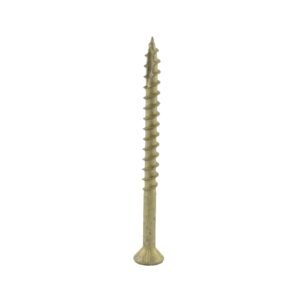 (1 CASE, 2500 PCS) #9 x 2-1/2" Premium Outdoor Deck Dura-Screws, Rust Resistant, Branze Flat Torx Star Drive Head Coarse Thread Exterior Coated Dura-Screws