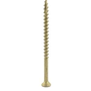 (1 CASE, 1500 PCS) #9 x 3" Premium Outdoor Deck Dura-Screws, Rust Resistant, Branze Flat Torx Star Drive Head Coarse Thread Exterior Coated Dura-Screws
